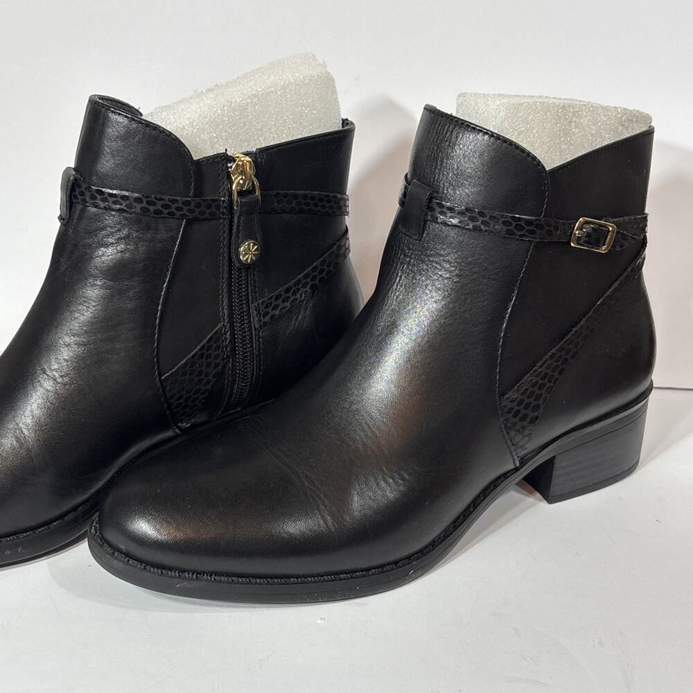 Isaac Mizrahi Live! "Stacy" Leather Ankle Boots in black 7.5 - Picture 4 of 6